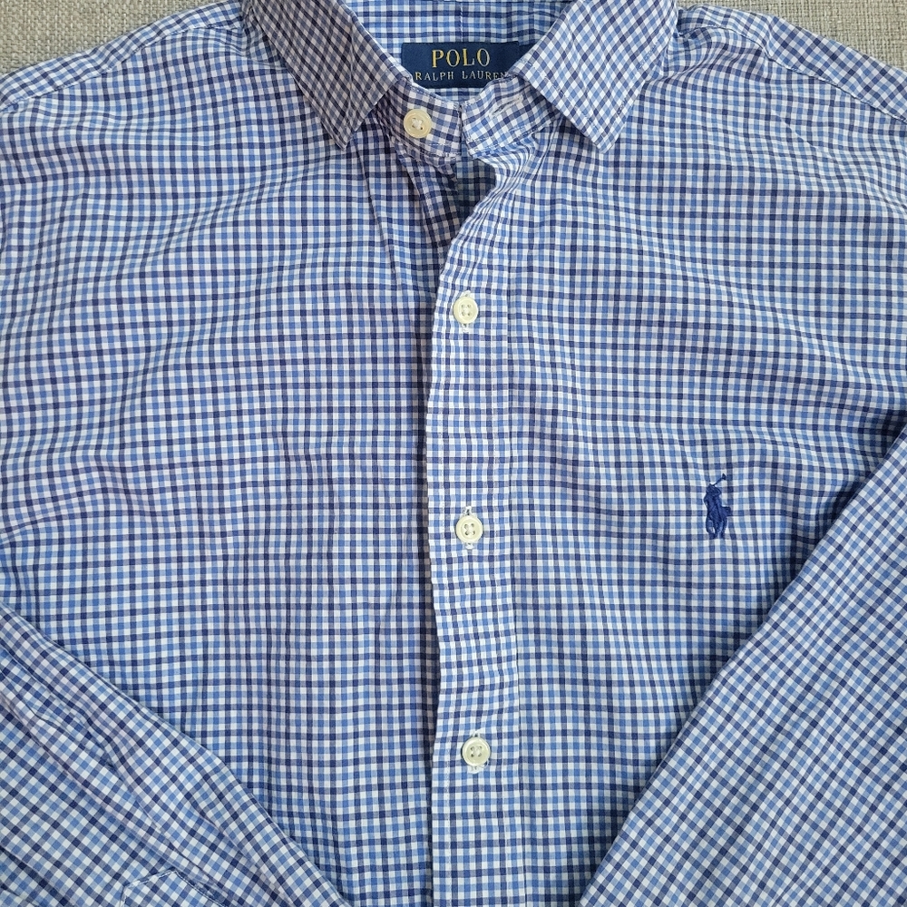 Ralph Lauren Men's Blue Classic button down shirt, size Large like new! Holidays - Picture 5 of 7